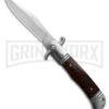 Italia 9" CZ Snakewood Bolster Release Automatic Knife - Satin Plain