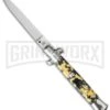 SKM 9" Mosaic Acrylic Italian Stiletto Automatic Knife - Flat
