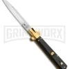 AGA Campolin 10" Italian Frosolone Picklock Brass/Ebony Automatic Knife - Bayo -Featured Knife Shop AGA Campolin 10in Italian Frosolone Picklock Brass Ebony AutoKnife Bayo GX 32102 jr large