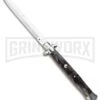 A.G.A. Campolin 18" Dark Horn Italian Stiletto Auto Knife - Bayonet 2 A.G.A. Campolin 18" Dark Horn Italian Stiletto Auto Knife - Bayonet -Featured Knife Shop AGA Campolin 18in Stiletto Dark Horn Satin Bayo BHQ 104096 jr large