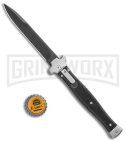 AGA Campolin Zero+ Blk G-10 Leverlock Automatic Knife - Bayonet Black Plain 2.0 -Featured Knife Shop AGA Campolin Zero Bayo LL Auto Black G 10 Black BHQ 105435 jr bottlecap large