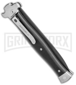 AGA Campolin Zero+ Blk G-10 Leverlock Automatic Knife - Bayonet Black Plain 2.0 -Featured Knife Shop AGA Campolin Zero Bayo LL Auto Black G 10 Black BHQ 105435 jr side large