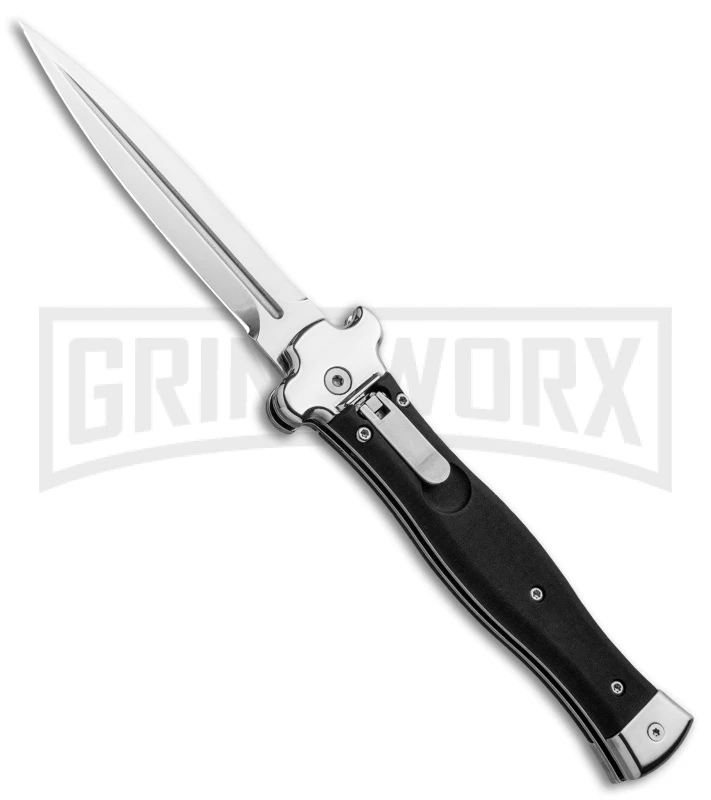 AGA Campolin Zero Black Coated Leverlock Automatic Knife - Dagger Polish Plain 3 AGA Campolin Zero Black Coated Leverlock Automatic Knife - Dagger Polish Plain