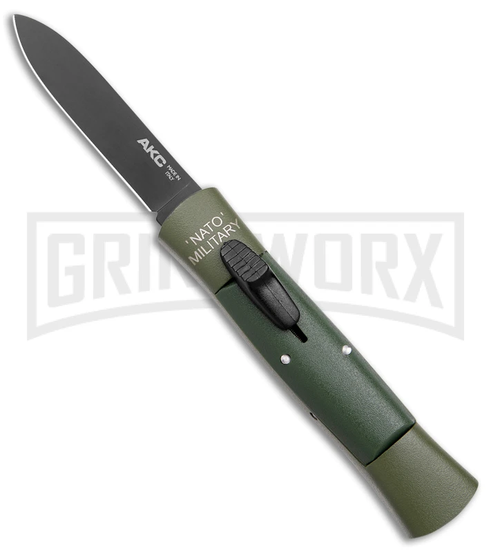 AKC 007 Concord NATO Military Green OTF Automatic Knife - Black Flat 3 AKC 007 Concord NATO Military Green OTF Automatic Knife - Black Flat