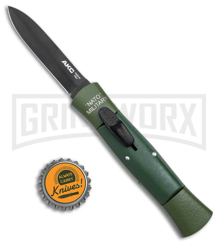 AKC 007 Concord NATO Military OD Green OTF Automatic Knife - Black Dagger 6 AKC 007 Concord NATO Military OD Green OTF Automatic Knife - Black Dagger - Image 4