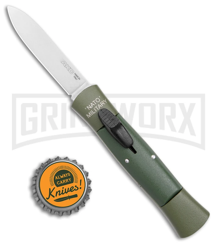 AKC 007 Concord NATO Military OD Green OTF Automatic Knife - Satin Flat 6 AKC 007 Concord NATO Military OD Green OTF Automatic Knife - Satin Flat - Image 4