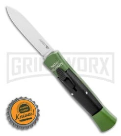 AKC Concord NATO Military Green/Black OTF Automatic Knife - Satin Flat -Featured Knife Shop AKC 007 Concord NATO Military OTF Automatic Knife Green Black 2.75 Satin Flat BHQ 33952 LS Bottlecap large