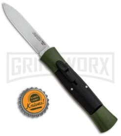 AKC 007 Concord Green/Black OTF Automatic Knife - Flat Satin -Featured Knife Shop AKC 007 Concord OTF Green Satin Flat GX 30501 jr bottlecap large