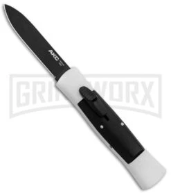 AKC 007 Concord White/Black OTF Automatic Knife - Flat Black