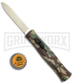 AKC 077 Concord Green Camo OTF Automatic Knife - Flat Gold Plain -Featured Knife Shop AKC 077 Concord OTF Green Camo Gold BHQ 72047 jr bottlecap 2 large
