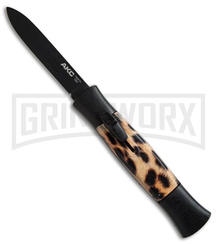 AKC 077 Concord Cheetah OTF Automatic Knife- Flat Grind Black Plain 3 AKC 077 Concord Cheetah OTF Automatic Knife- Flat Grind Black Plain