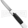 AKC 077 Concord White/Black OTF Automatic Knife - Flat Satin Plain 1 AKC 077 Concord White/Black OTF Automatic Knife - Flat Satin Plain -Featured Knife Shop AKC 077 concord white black satin flat BHQ 52355 er large
