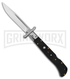 Italian Style 11" Roma Black G-10 Automatic Swinguard - Drop Point Polish Plain