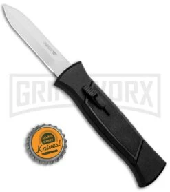 AKC 777 Blackfinger Black OTF Automatic Knife - Dagger Satin Plain -Featured Knife Shop AKC 777 Blackfinger Dagger OTF Auto Black Satin BHQ 50807 jr bottlecap large