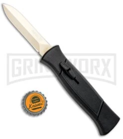 AKC 777 Blackfinger Black OTF Automatic Knife - Dagger Gold Plain 9 AKC 777 Blackfinger Black OTF Automatic Knife - Dagger Gold Plain -Featured Knife Shop AKC 777 Blackfinger OTF Auto Black Gold Dagger BHQ 92040 jr bottlecap large