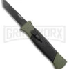AKC 777 Blackfinger Green/Black OTF Automatic Knife - Black Tanto -Featured Knife Shop AKC 777 Blackfinger OTF Auto Green Black Black Tanto BHQ 153513 jr large