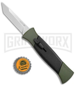 AKC 777 Blackfinger Green/Black OTF Automatic Knife - Satin Tanto 9 AKC 777 Blackfinger Green/Black OTF Automatic Knife - Satin Tanto -Featured Knife Shop AKC 777 Blackfinger OTF Auto Green Black SW Tanto BHQ 152941 jr bottlecap large