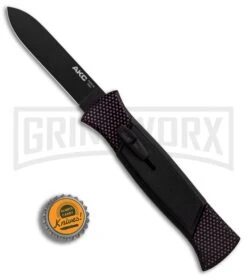 AKC 777 Blackfinger Sim Carbon Fiber OTF Automatic Knife - Black Plain 9 AKC 777 Blackfinger Sim Carbon Fiber OTF Automatic Knife - Black Plain -Featured Knife Shop AKC 777 Blackfinger Sim Carbon Fiber Black Flat BHQ 90290 er bottlecap large