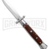 AKC 9" Snakewood Automatic Swinguard Knife Italian Stiletto - Satin Plain -Featured Knife Shop AKC 9in Bayonet AK Swinguard Italian Stiletto Snakewood 4in Satin BHQ 158041 td large