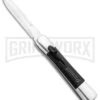 AKC Concord Polish/Black OTF Automatic Knife - Dagger Satin Plain -Featured Knife Shop AKC Concord Dagger OTF Auto Polish Black Satin BHQ 92038 jr large