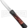 AKC Concord Briar Wood OTF Automatic Knife - Plain Satin Flat