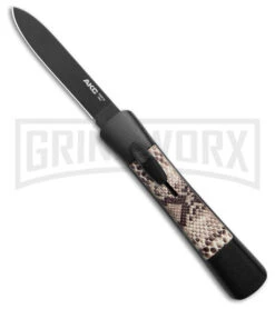 AKC Concord Snake OTF Automatic Knife - Flat Grind Black Drop Point Plain