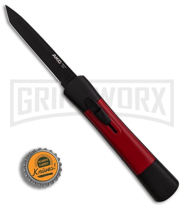 AKC Concord Black/Red OTF Automatic Knife - Tanto Black Plain 6 AKC Concord Black/Red OTF Automatic Knife - Tanto Black Plain - Image 4