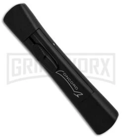 AKC Concord Black OTF Automatic Knife - Tanto Satin Plain -Featured Knife Shop AKC Concord Tanto Black Satin BHQ 90284 er spine large