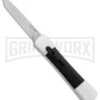 AKC Concord White/Black OTF Automatic Knife - Tanto Satin Plain -Featured Knife Shop AKC Concord Tanto White Black Satin BHQ 90286 er large