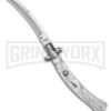 AKC Curved Stiletto White Pearlex Automatic Knife - Bayo Satin 2 AKC Curved Stiletto White Pearlex Automatic Knife - Bayo Satin -Featured Knife Shop AKC Curved Stiletto White Pealex AK 4in Satin GX 41021 td large