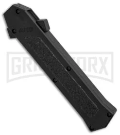 AKC F-16 Black D/A OTF Automatic Knife - Dagger Satin Plain -Featured Knife Shop AKC F 16 Black DA Dagger Satin Plain GX 30994 er spine large