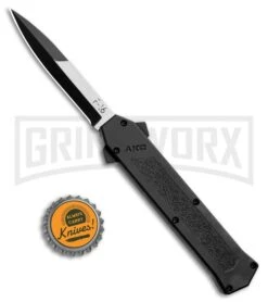AKC F-16 Black D/A OTF Automatic Knife - Bayo Two Tone 9 AKC F-16 Black D/A OTF Automatic Knife - Bayo Two Tone -Featured Knife Shop AKC F 16 Black DA OTF Auto Bayo TT Plain BHQ 111245 jr bottlecap large