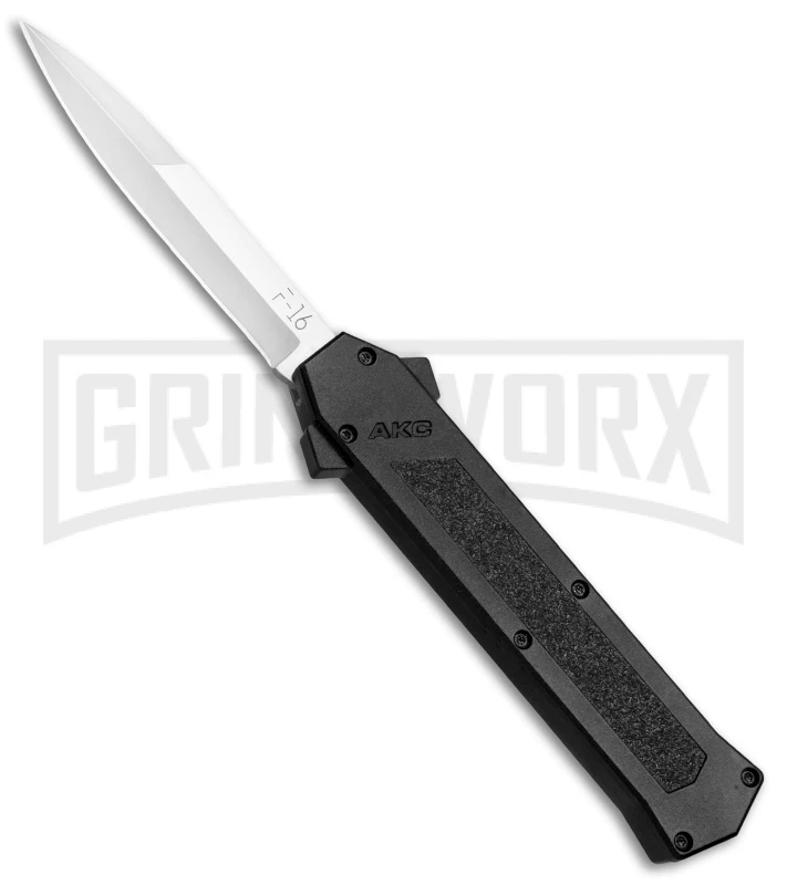 AKC F-16 Black D/A OTF Automatic Knife - Bayo Satin Plain 2 AKC F-16 Black D/A OTF Automatic Knife - Bayo Satin Plain