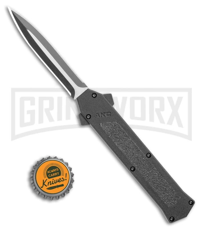 AKC F-16 Black D/A Dagger OTF Automatic Knife - Dagger Two Tone Plain 6 AKC F-16 Black D/A Dagger OTF Automatic Knife - Dagger Two Tone Plain - Image 4
