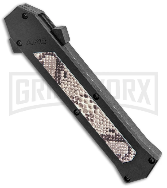 AKC F-16 Diamondback D/A OTF Automatic Knife - Bayo Satin Plain 4 AKC F-16 Diamondback D/A OTF Automatic Knife - Bayo Satin Plain - Image 2