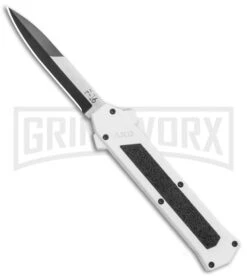 AKC F-16 White D/A OTF Automatic Knife - Bayo Two Tone Plain