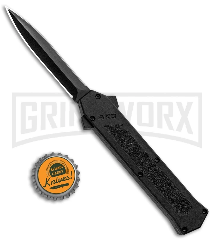 AKC F-16 Black D/A OTF Automatic Knife - Dagger Black Plain 6 AKC F-16 Black D/A OTF Automatic Knife - Dagger Black Plain - Image 4