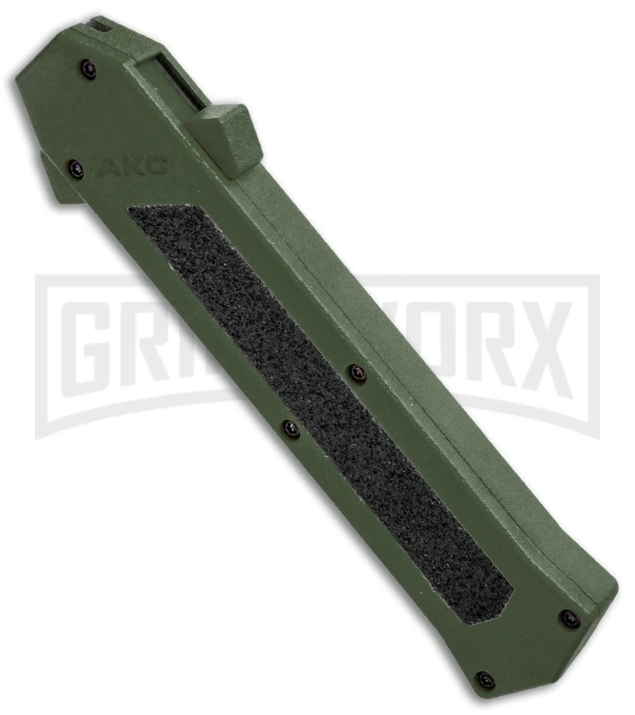 AKC F-16 Green D/A OTF Automatic Knife - Dagger Satin Plain 4 AKC F-16 Green D/A OTF Automatic Knife - Dagger Satin Plain - Image 2