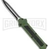AKC F-16 Green D/A Dagger OTF Automatic Knife - Dagger Two Tone Plain -Featured Knife Shop AKC F 16 DA Dagger OTF Auto Green TT BHQ 115400 jr large