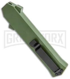 AKC F-16 Green D/A Dagger OTF Automatic Knife - Dagger Two Tone Plain -Featured Knife Shop AKC F 16 DA Dagger OTF Auto Green TT BHQ 115400 jr side large