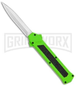 AKC F-16 Neon Green D/A OTF Automatic Knife - Dagger Satin Plain