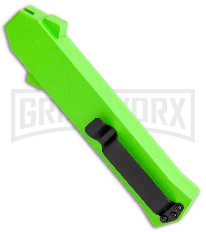 AKC F-16 Neon Green D/A OTF Automatic Knife - Dagger Satin Plain 5 AKC F-16 Neon Green D/A OTF Automatic Knife - Dagger Satin Plain - Image 3