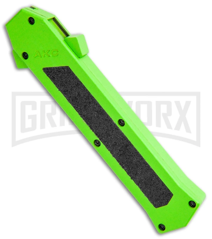 AKC F-16 Neon Green D/A OTF Automatic Knife - Dagger Satin Plain 4 AKC F-16 Neon Green D/A OTF Automatic Knife - Dagger Satin Plain - Image 2
