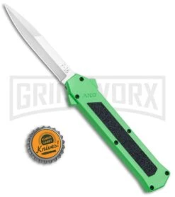 AKC F-16 Green D/A OTF Automatic Knife - Bayo Satin Plain 9 AKC F-16 Green D/A OTF Automatic Knife - Bayo Satin Plain -Featured Knife Shop AKC F 16 Green DA OTF Bayo Satin Plain BP 23855 jr bottlecap large