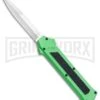 AKC F-16 Green D/A OTF Automatic Knife - Bayo Satin Plain -Featured Knife Shop AKC F 16 Green DA OTF Bayo Satin Plain BP 23855 jr large