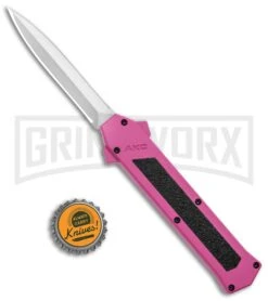 AKC F-16 Pink D/A OTF Automatic Knife - Dagger Satin Plain 9 AKC F-16 Pink D/A OTF Automatic Knife - Dagger Satin Plain -Featured Knife Shop AKC F 16 Pink DA OTF Auto Dagger Satin GX 37627 jr bottlecap large