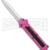 AKC F-16 Pink D/A OTF Automatic Knife - Dagger Satin Plain -Featured Knife Shop AKC F 16 Pink DA OTF Auto Dagger Satin GX 37627 jr large