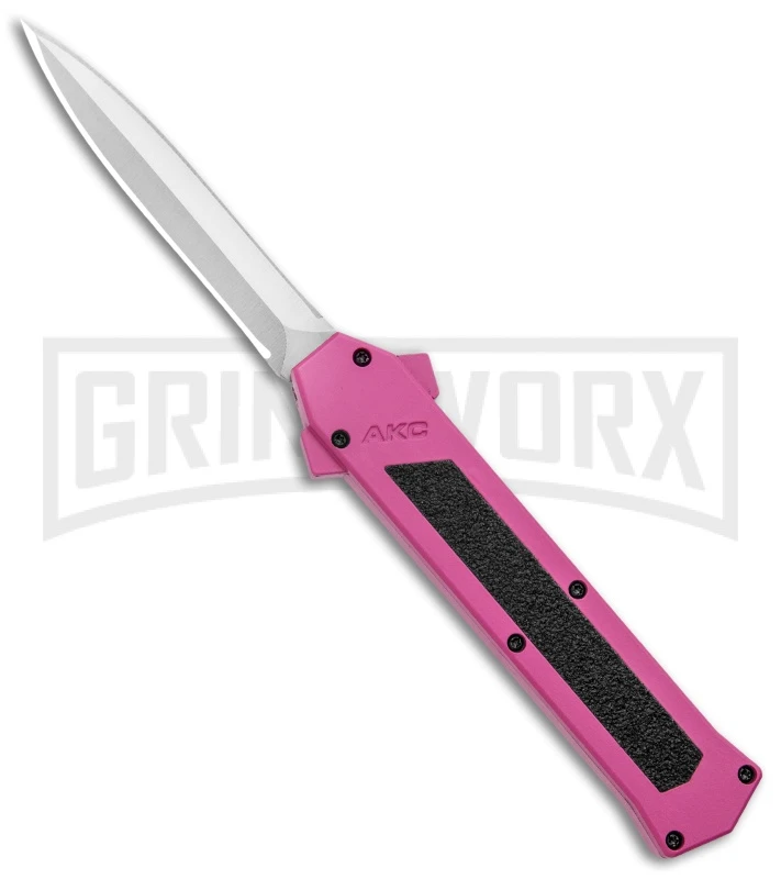 AKC F-16 Pink D/A OTF Automatic Knife - Dagger Satin Plain 3 AKC F-16 Pink D/A OTF Automatic Knife - Dagger Satin Plain