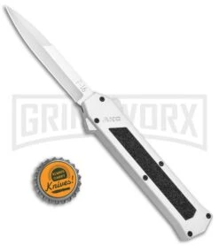 AKC F-16 White D/A OTF Automatic Knife - Bayo Satin Plain 9 AKC F-16 White D/A OTF Automatic Knife - Bayo Satin Plain -Featured Knife Shop AKC F 16 White DA OTF Bayo Satin Plain BP 23853 jr bottlecap large