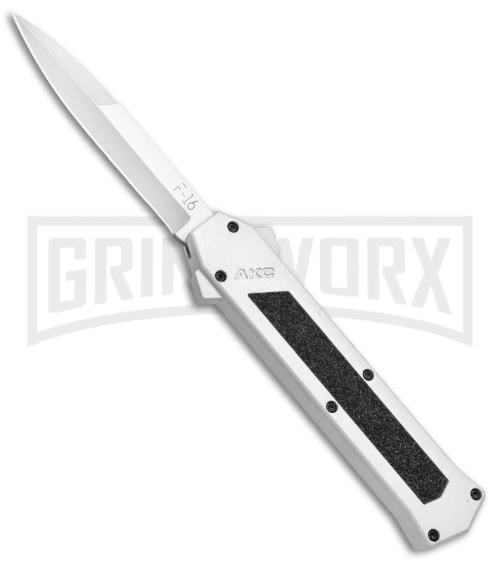 AKC F-16 White D/A OTF Automatic Knife - Bayo Satin Plain 3 AKC F-16 White D/A OTF Automatic Knife - Bayo Satin Plain